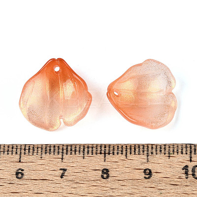 Transparent Glass Petal Pendants GLAA-T030-05A-1