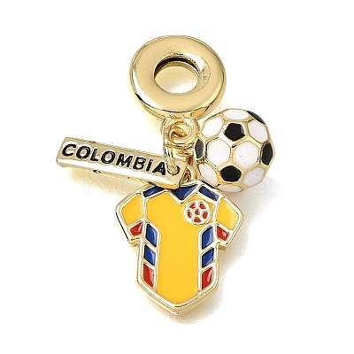 Football Theme Brass & Enamel European Dangle Charms KK-CBA8E93-01A-1