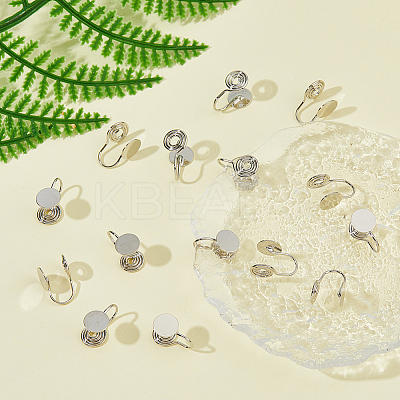 16Pcs Brass Spiral Pad Ear Cuff Findings EJEW-HS0001-24P-1