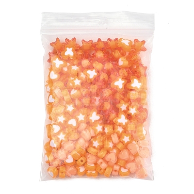 200Pcs 5 Styles Transparent Acrylic Beads TACR-FS0001-54C-1