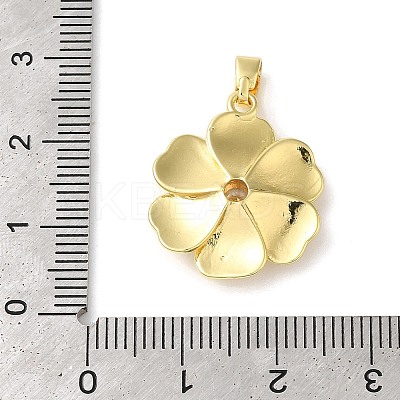 Rack Plating Brass Micro Pave Clear Cubic Zirconia Pendants KK-U022-04G-1