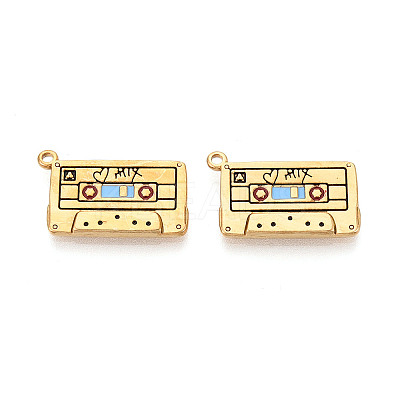 304 Stainless Steel Enamel Pendants STAS-N124-20G-1