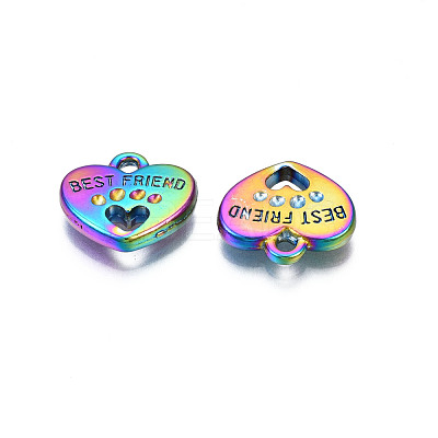 Rack Plating Rainbow Color Alloy Pendant Rhinestone Settings PALLOY-S180-375M-1