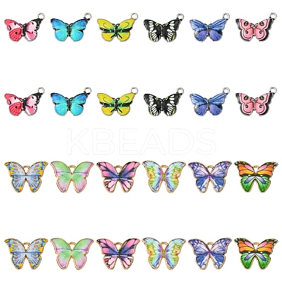 40Pcs Alloy Enamel Pendants ENAM-YW0005-25B-1