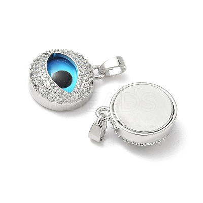 Printed Brass Micro Pave Cubic Zirconia with Glass Pendants KK-Z134-17P-02-1