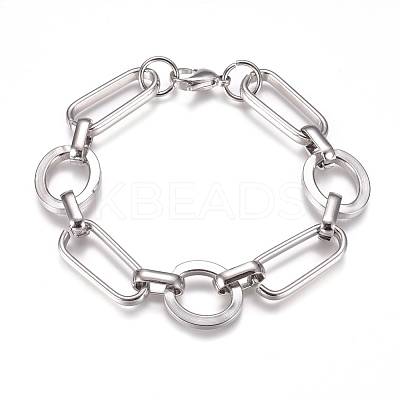 Tarnish Resistant 304 Stainless Steel Chain Bracelets BJEW-L661-06P-1