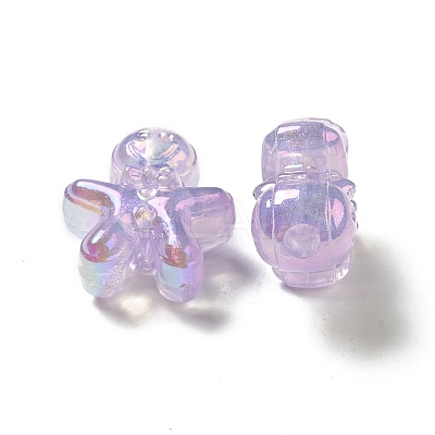 UV Plating Rainbow Iridescent Acrylic Beads PACR-M002-11E-1