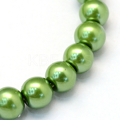 Baking Paint Pearlized Glass Pearl Round Bead Strands HY-Q003-6mm-13-1