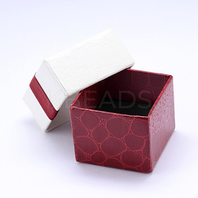 Rectangle Cardboard Ring Boxes with Black Velvet inside & Bowknot CBOX-N006-02-1