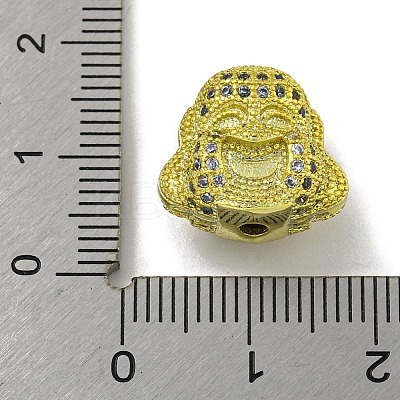 Brass Micro Pave Clear Cubic Zirconia Beads KK-G493-26G-1