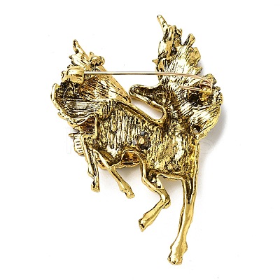 Horse Alloy Brooches for Backpack Clothes JEWB-L026-06AG-1