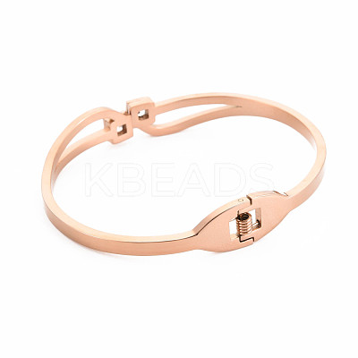 Crystal Rhinestone Wave Bangle with Roman Numeral BJEW-N017-009RG-1