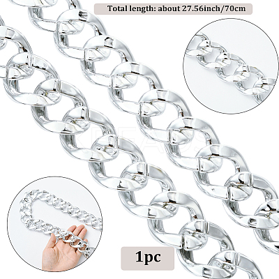 1Pc Acrylic Cuban Link Chain Necklaces for Men NJEW-SP0001-09A-S-1
