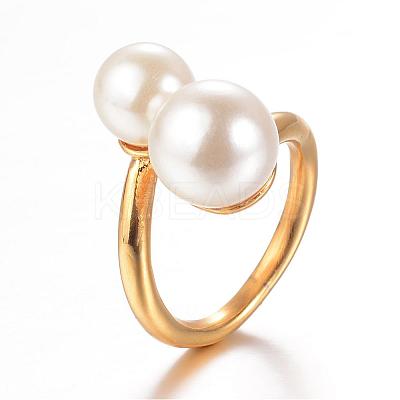 Ion Plating(IP) 304 Stainless Steel Finger Rings STAS-G067-09G-17mm-1