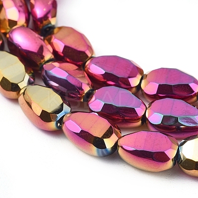 Electroplate Glass Beads Strands X-EGLA-G036-A-FP02-1