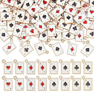 100Pcs 4 Styles Rack Plating Alloy Charms FIND-DR0002-22-1