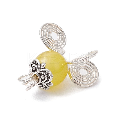 Imitation Jade Glass Bead Pendants PALLOY-JF02378-04-1