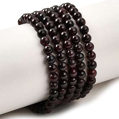 Natural Garnet Gemstone Bead Strands X-G-R263-4mm-1