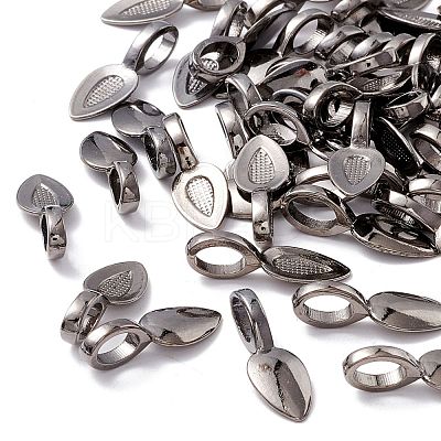 Tibetan Style Alloy Glue-on Flat Pad Bails TIBEP-AB3348Y-B-1