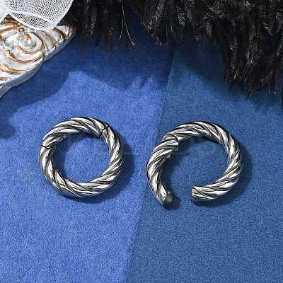 Twisted Ring 316 Surgical Stainless Steel Hoop Nose Rings EJEW-G416-19E-AS-1