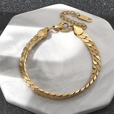 304 Stainless Steel Snake Chains Bracelets for Women BJEW-R009-01G-1