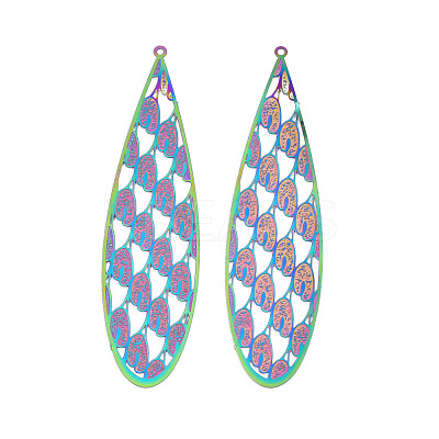 Ion Plating(IP) 304 Stainless Steel Filigree Big Pendants STAS-S118-083-1
