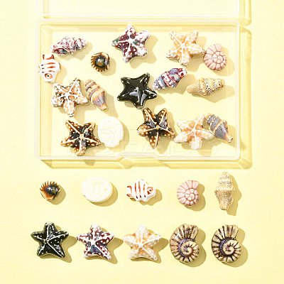26Pcs 13 Styles Handmade Porcelain Ceramic Beads PORC-FS0001-29-1