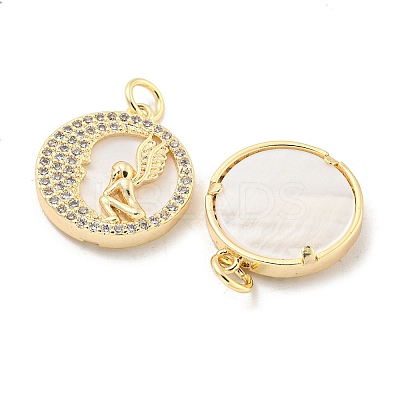 Brass Micro Pave Clear Cubic Zirconia Pendants KK-L211-018G-01-1