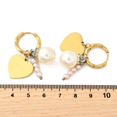304 Stainless Steel Plastic Imitation Pearl Hoop Earrings EJEW-D308-06PG-1