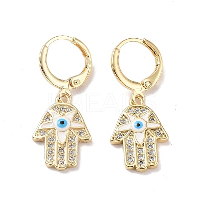 Real 18K Gold Plated Brass Dangle Leverback Earrings EJEW-L269-014G-02-1