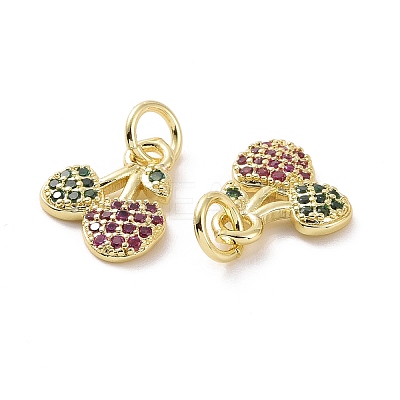 Brass Micro Pave Cubic Zirconia Charms KK-E068-VF148-1