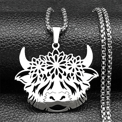 201 Stainless Steel Pendant Necklaces NJEW-C066-16P-1