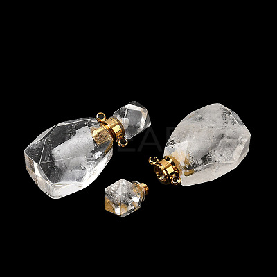 Natural Mixed Gemstone Perfume Bottle Pendants G-B149-02G-1