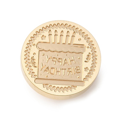 Golden Tone Wax Seal Brass Stamp Heads AJEW-U008-02G-07-1