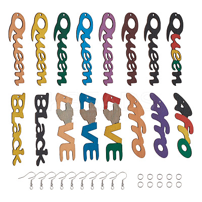 DIY Word Style Earring Making Kits DIY-TA0008-61-1