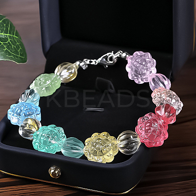 100Pcs Transparent Spray Painted Glass Beads GLAA-CJ0002-26-1