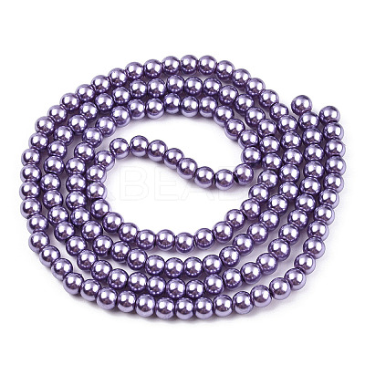 Baking Paint Pearlized Glass Pearl Round Bead Strands HY-Q003-6mm-27A-1