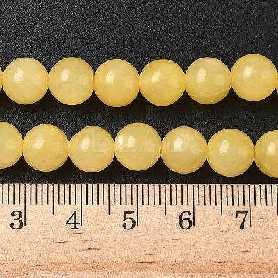 Natural Yellow Jade Bead Strands G-K121-01-8mm-1