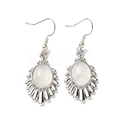 Natural Quartz Crystal Teardrop Dangle Earrings EJEW-K246-01P-03-1