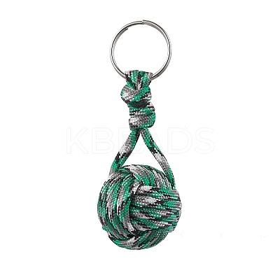 Polyester Braid Ball Stainless Steel Keychains KEYC-JKC01119-1