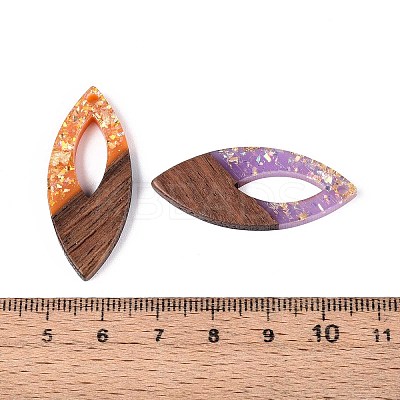 Opaque Resin and Walnut Wood Pendants RESI-T060-06M-1