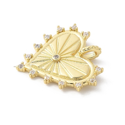 Brass Micro Pave Cubic Zirconia Pendants X-KK-P294-15G-1