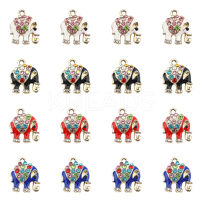 Alloy Rhinestone Pendants ENAM-PH0001-41G-RS-1