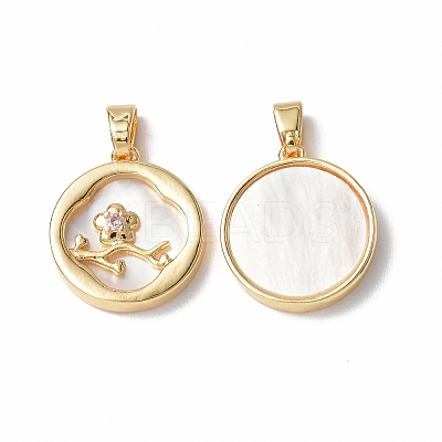Shell Pendants KK-P223-02G-1