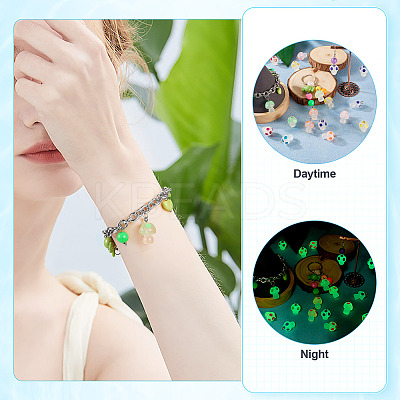 32Pcs 8 Colors Luminous Transparent Resin Pendants FIND-TA0002-48-1