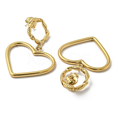 Ion Plating(IP) 304 Stainless Steel Dangle Stud Earrings EJEW-K269-11G-1