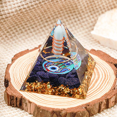 Resin Orgonite Pyramid Home Display Decorations G-PW0004-56A-08-1