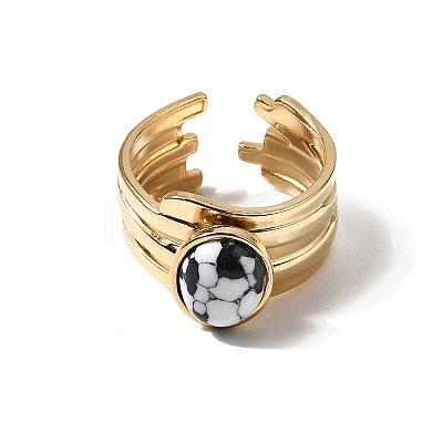 304 Stainless Steel Open Cuff Rings for Women RJEW-K258-17A-G-1