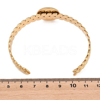 304 Stainless Steel Leaf Cuff Bangle Making STAS-F366-10A-G-1