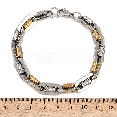 201 Stainless Steel Twisted Chain Bracelets for Women BJEW-B143-12GP-1